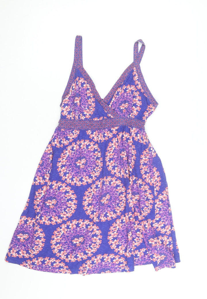 Mantaray Women’s Purple Floral Fit & Flare Summer Dress Size 12