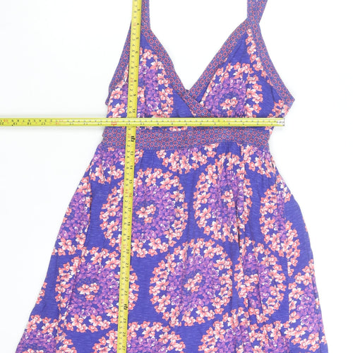 Mantaray Women’s Purple Floral Fit & Flare Summer Dress Size 12