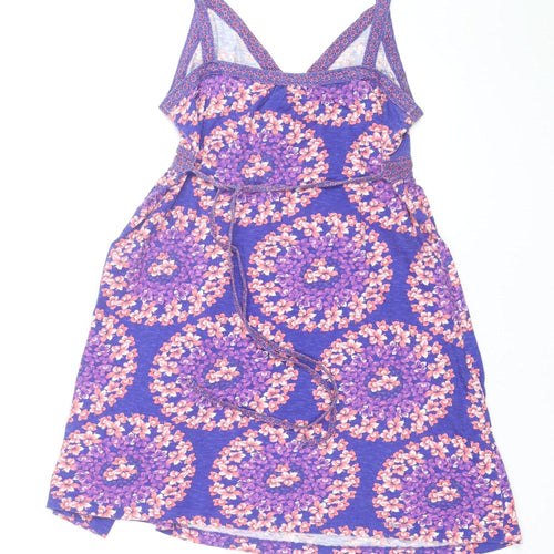 Mantaray Women’s Purple Floral Fit & Flare Summer Dress Size 12