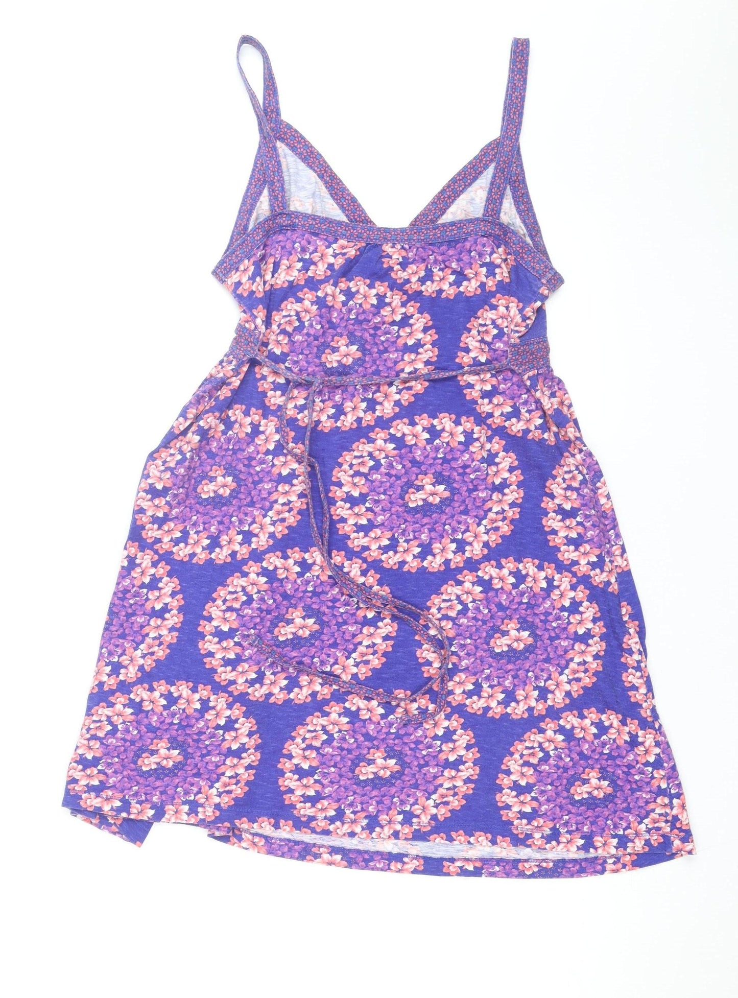Mantaray Women’s Purple Floral Fit & Flare Summer Dress Size 12