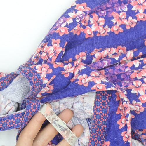 Mantaray Women’s Purple Floral Fit & Flare Summer Dress Size 12