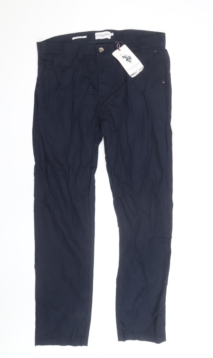 U.S. Polo Assn. Men's Blue Classic Fit Chino Trousers 36R