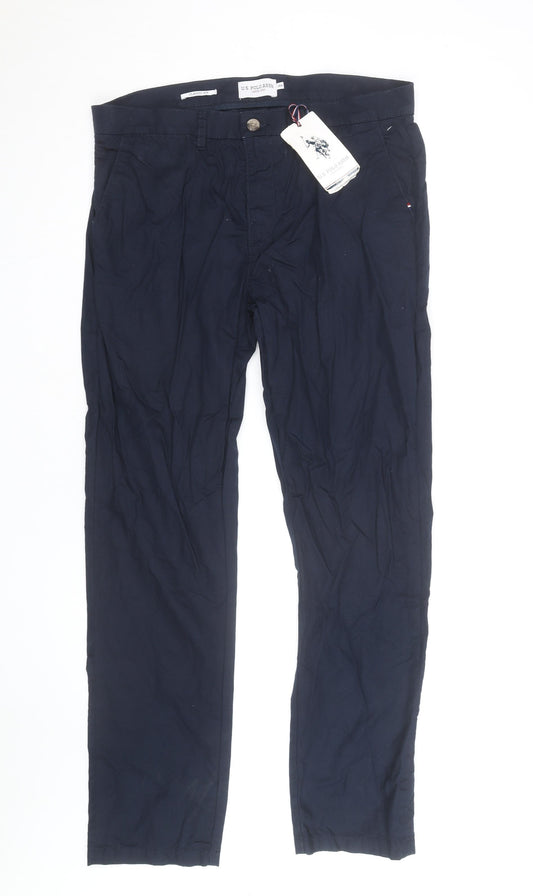 U.S. Polo Assn. Men's Blue Classic Fit Chino Trousers 36R