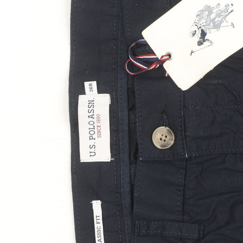 U.S. Polo Assn. Men's Blue Classic Fit Chino Trousers 36R