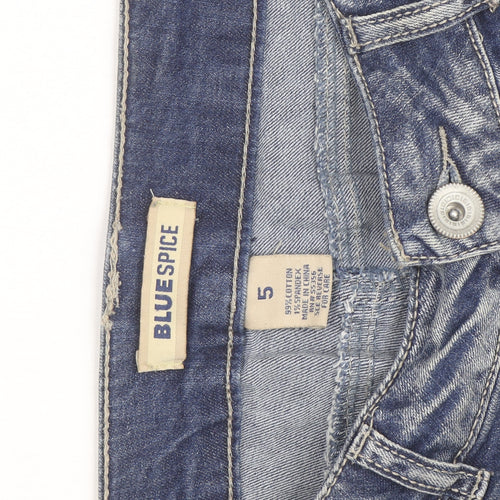 Blue Spice Womens Blue Distressed Denim Bermuda Shorts Size XS