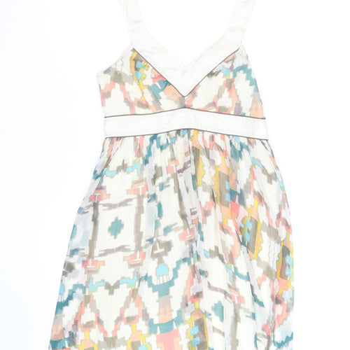 French Connection Women's Multicoloured Silk A-Line Dress Size 12