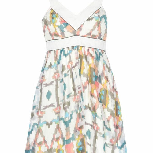 French Connection Women's Multicoloured Silk A-Line Dress Size 12