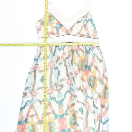 French Connection Women's Multicoloured Silk A-Line Dress Size 12