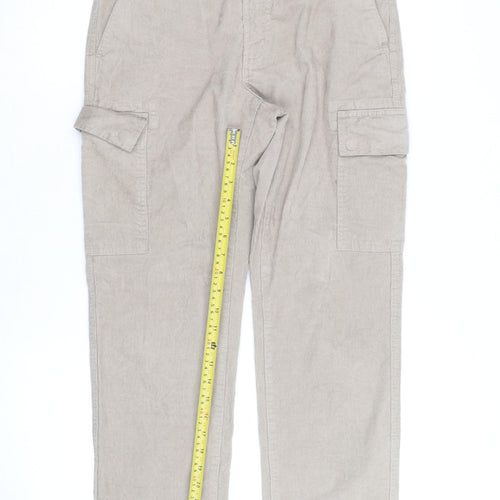 Marks and Spencer Men's Beige Cargo Corduroy Trousers 30W 33L