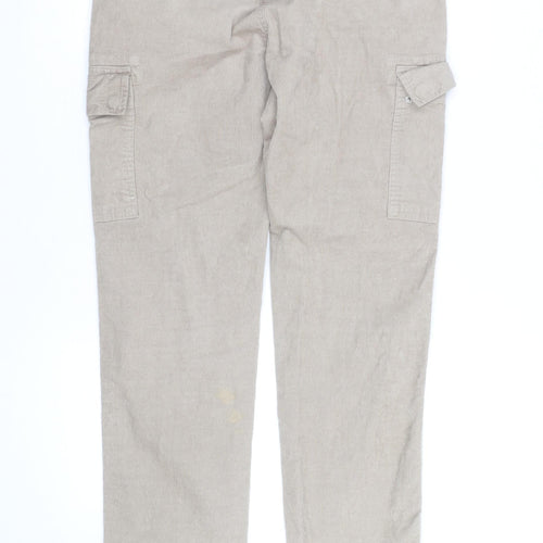 Marks and Spencer Men's Beige Cargo Corduroy Trousers 30W 33L