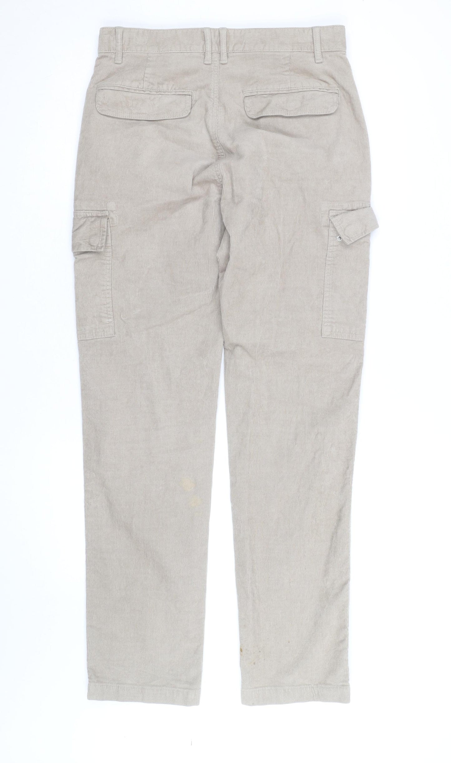 Marks and Spencer Men's Beige Cargo Corduroy Trousers 30W 33L