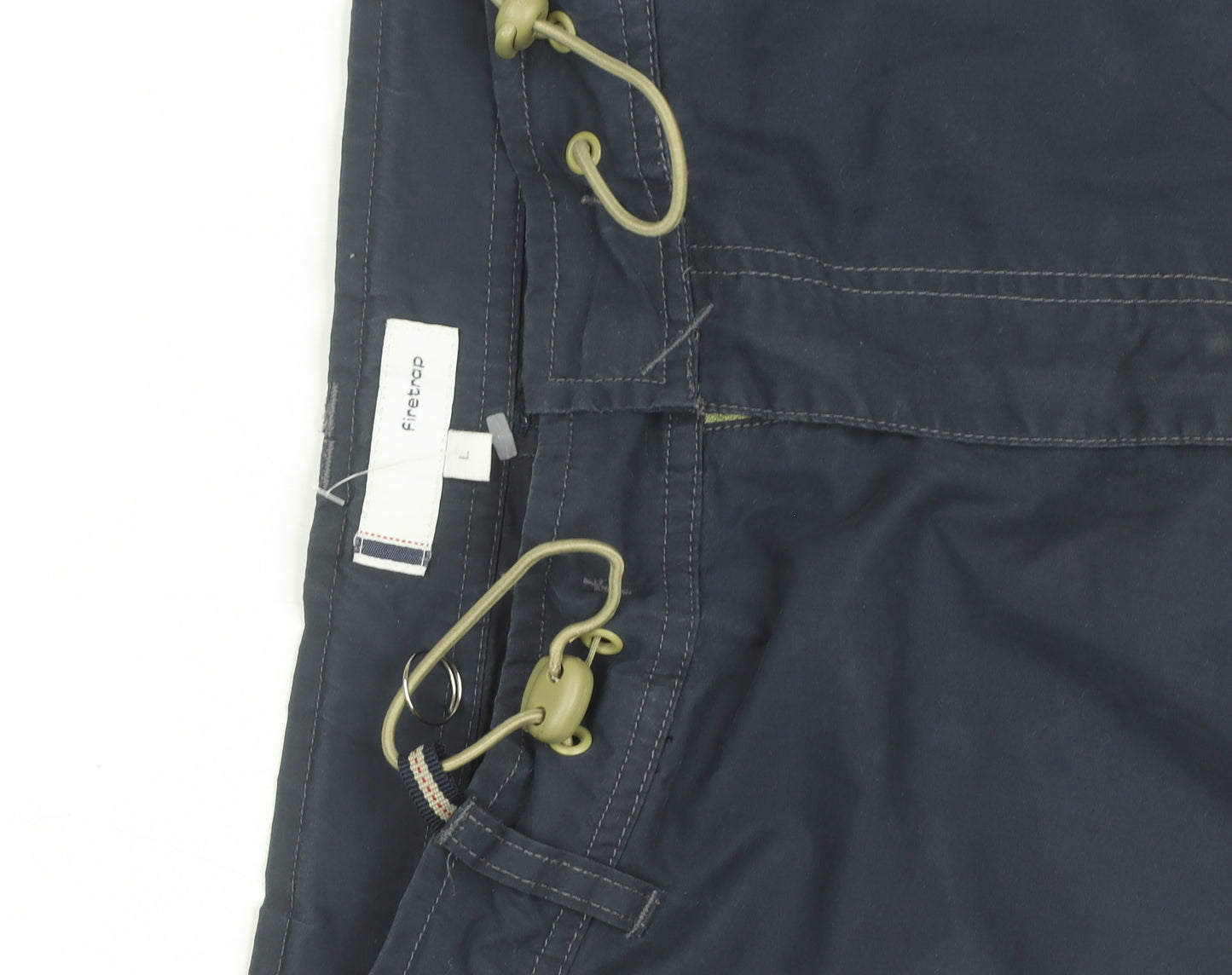 Firetrap Men’s Blue Cargo Trousers L 32x31 Cotton Drawstring