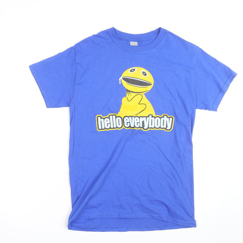 Gildan Men's Blue Zippy 'Hello Everybody' Graphic T-Shirt Size S