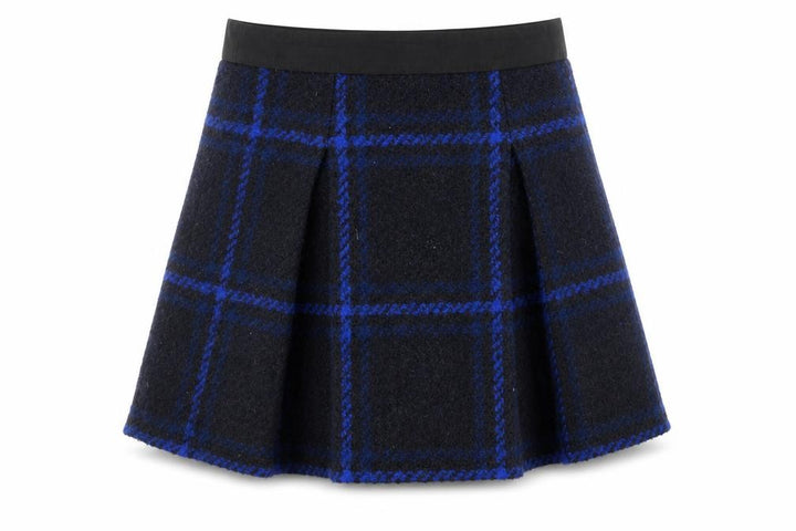 Ted Baker Womens Blue Check Wool Blend A-Line Short Skirt Size 8