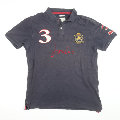 Joules Men’s Blue Classic Fit Polo Shirt Size M Embroidered Logo