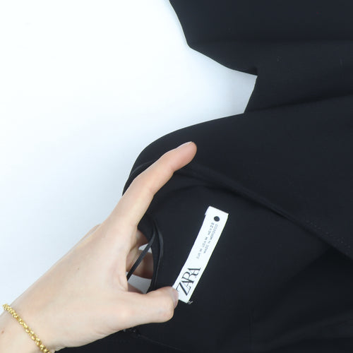Zara Women's Black Long Sleeve V-Neck Tunic Blouse Size M