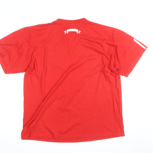 Adidas Mens Red England Logo XL Short Sleeve Sports T-Shirt