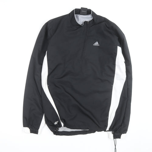 Adidas Men's Black s 1/2 Zip Windbreaker Track Jacket