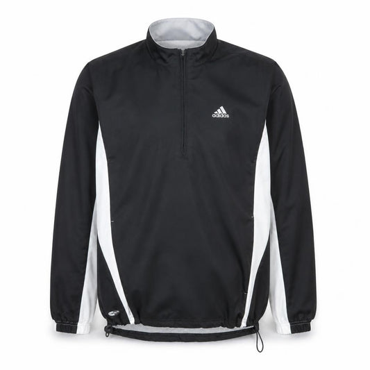 Adidas Men's Black s 1/2 Zip Windbreaker Track Jacket