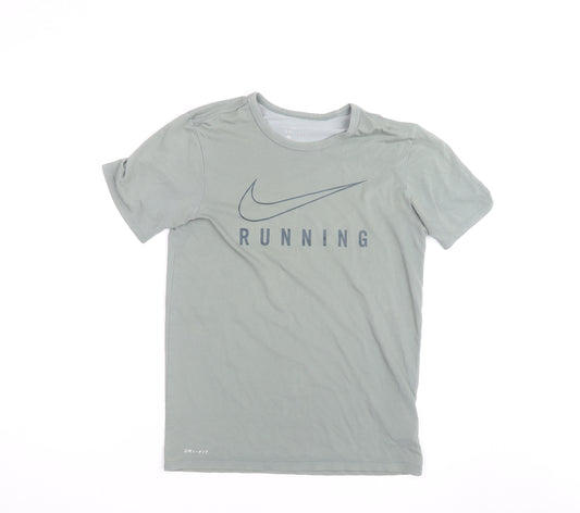 Nike Men's Grey Dri-FIT Running T-Shirt Size S Athletic Fit