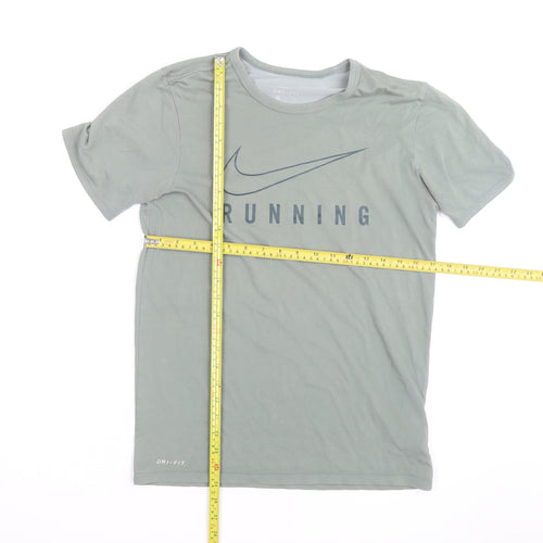 Nike Men's Grey Dri-FIT Running T-Shirt Size S Athletic Fit