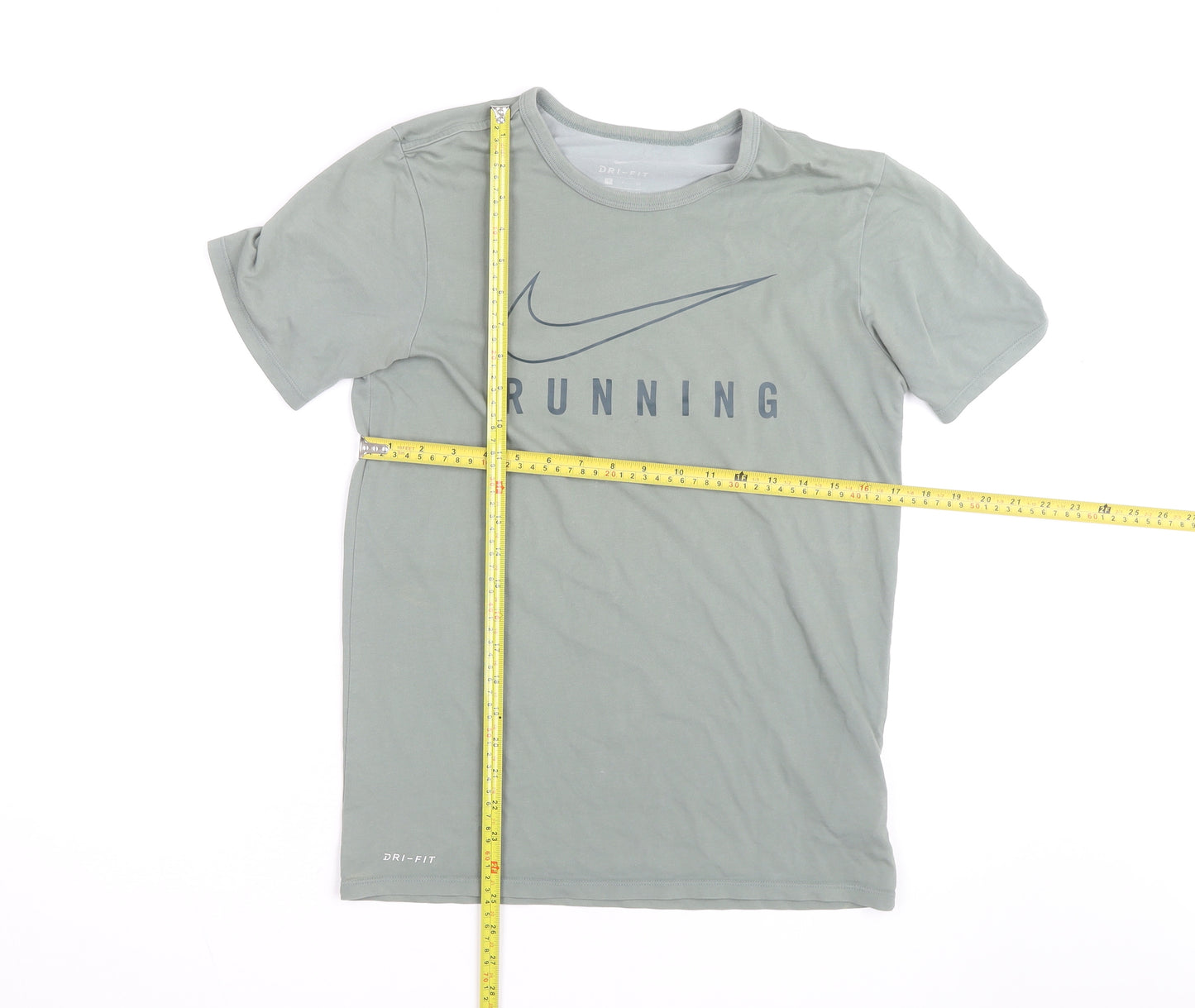 Nike Men's Grey Dri-FIT Running T-Shirt Size S Athletic Fit