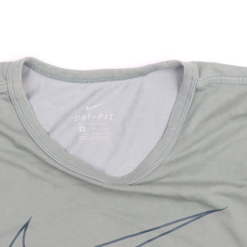 Nike Men's Grey Dri-FIT Running T-Shirt Size S Athletic Fit