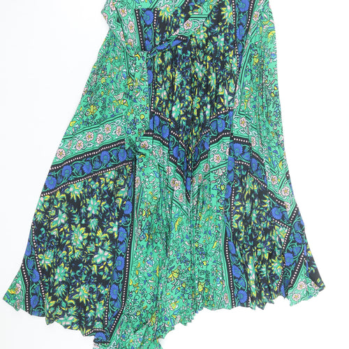Topshop Women's Multicoloured Asymmetric Floral Midi Skirt Size 18