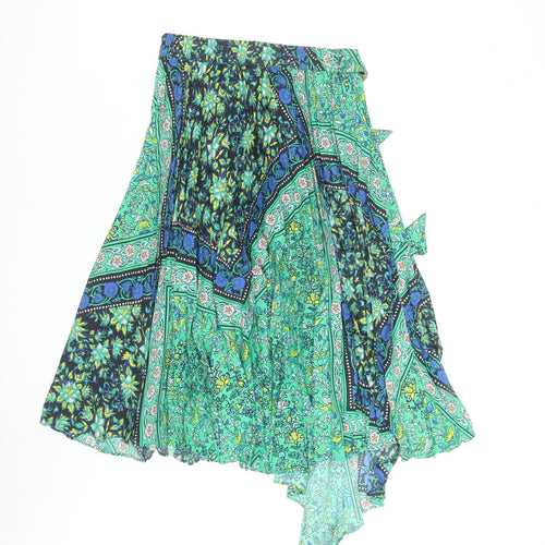 Topshop Women's Multicoloured Asymmetric Floral Midi Skirt Size 18