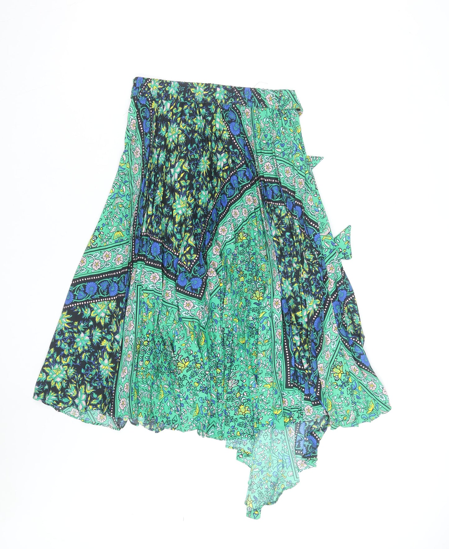 Topshop Women's Multicoloured Asymmetric Floral Midi Skirt Size 18