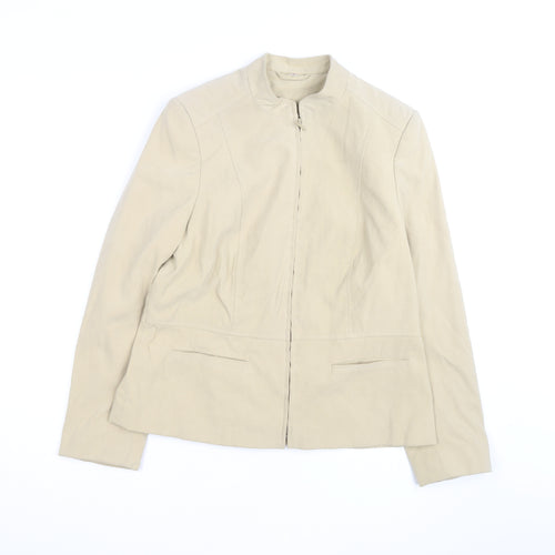Phase Eight Women Beige Size 12 Softshell Zip Jacket