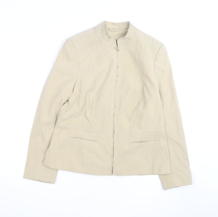 Phase Eight Women Beige Size 12 Softshell Zip Jacket