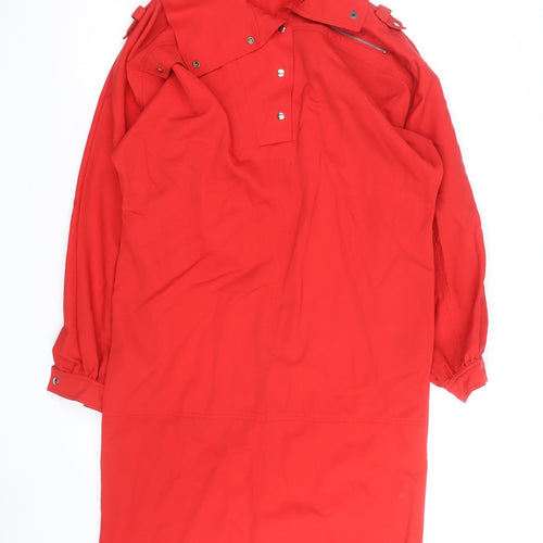 Estelle d’ore Women’s Red Cotton Collared Shirt Dress Size 10