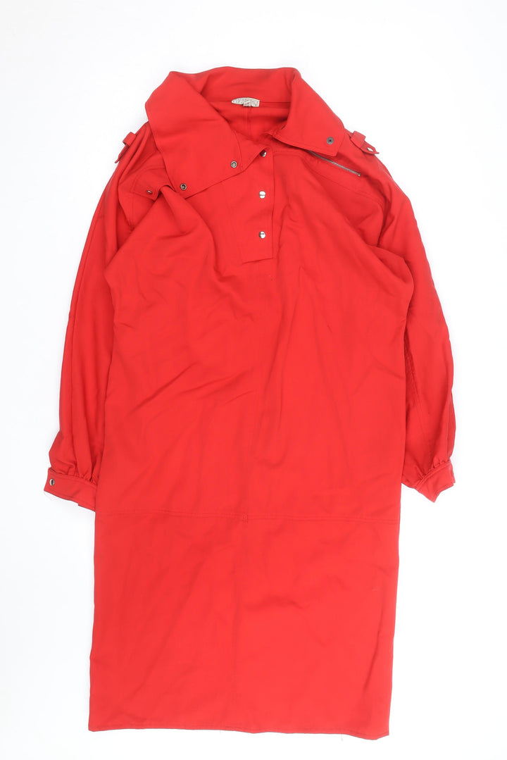 Estelle d’ore Women’s Red Cotton Collared Shirt Dress Size 10