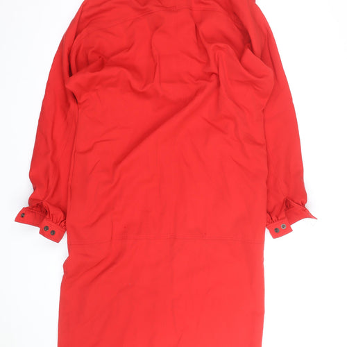 Estelle d’ore Women’s Red Cotton Collared Shirt Dress Size 10