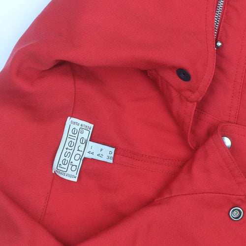 Estelle d’ore Women’s Red Cotton Collared Shirt Dress Size 10