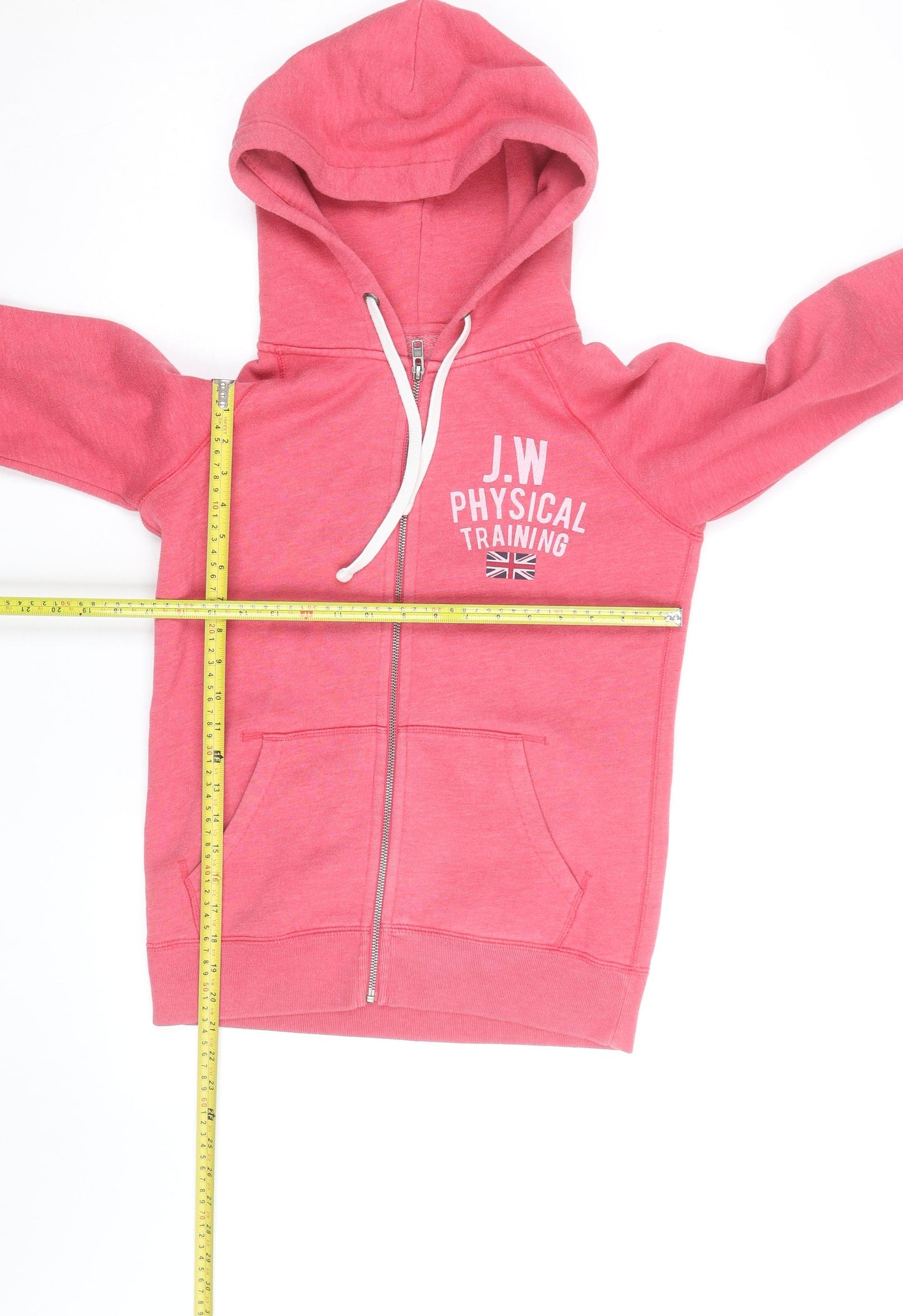 Jack Wills Womens Pink Full Zip Hoodie UK 8 Casual Lined Sweatshirt