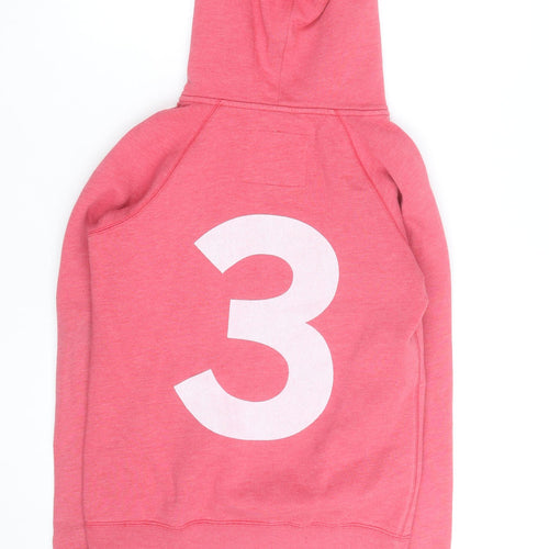 Jack Wills Womens Pink Full Zip Hoodie UK 8 Casual Lined Sweatshirt