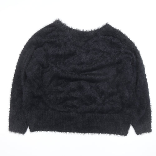 Simply Be Women’s Black Fuzzy V-Neck Long Sleeve Cardigan Size 20