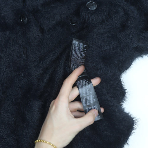 Simply Be Women’s Black Fuzzy V-Neck Long Sleeve Cardigan Size 20