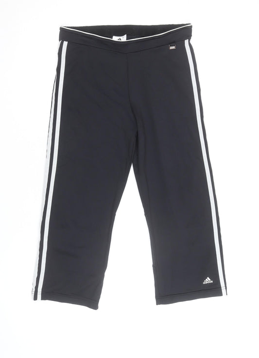 Adidas Womens Black Capri Activewear Trousers Size M