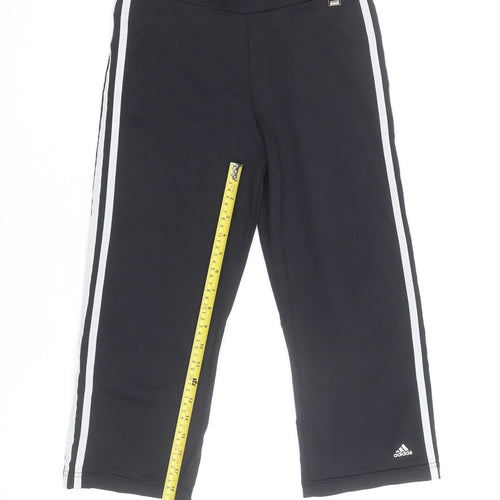 Adidas Womens Black Capri Activewear Trousers Size M