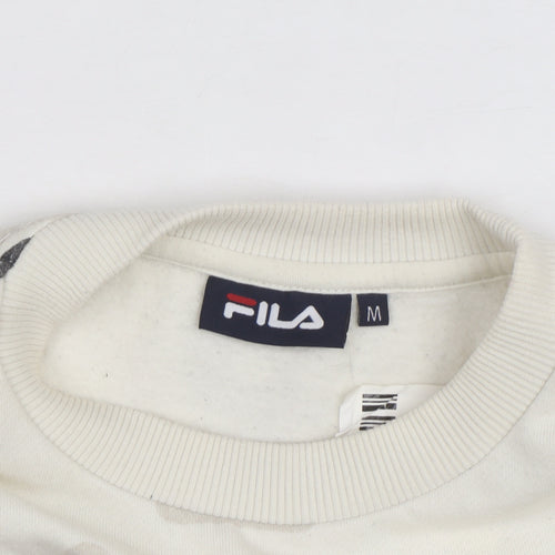 FILA Men's Beige Graphic Logo Pullover Sweatshirt Size M