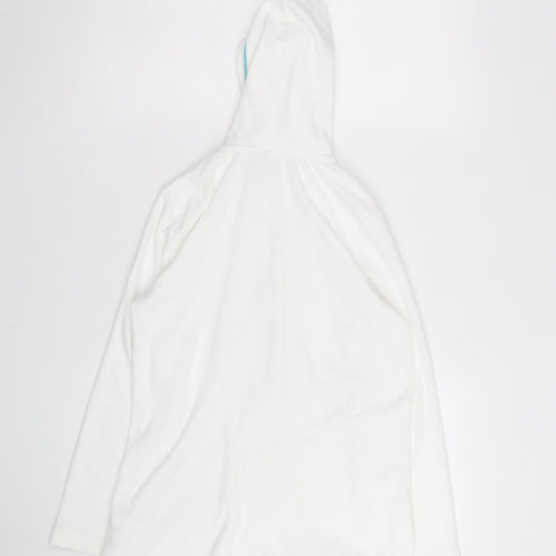 GAP Unisex XS White 1/2 Zip Terry Hoodie Lightweight Cotton Blend