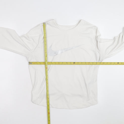 Nike Men's White Dri-Fit Long Sleeve Athletic Top L