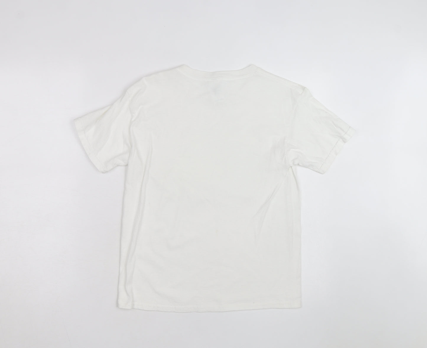 Gildan Men's White Overworld Graphic Print Cotton T-Shirt M