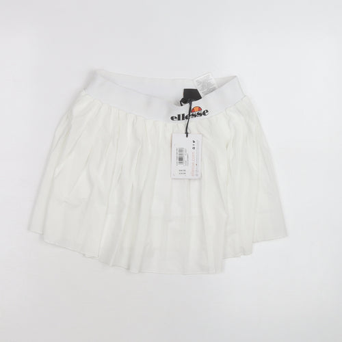 Ellesse Womens White Pleated Tennis Skirt Size 8