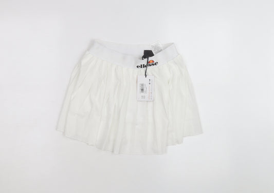 Ellesse Womens White Pleated Tennis Skirt Size 8