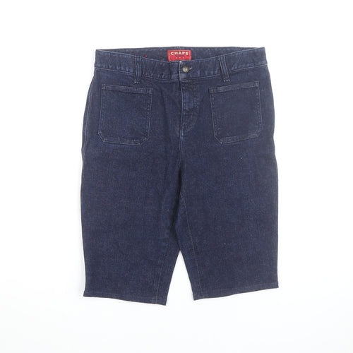 Chaps Men Blue Denim Chino Shorts Medium Regular Fit