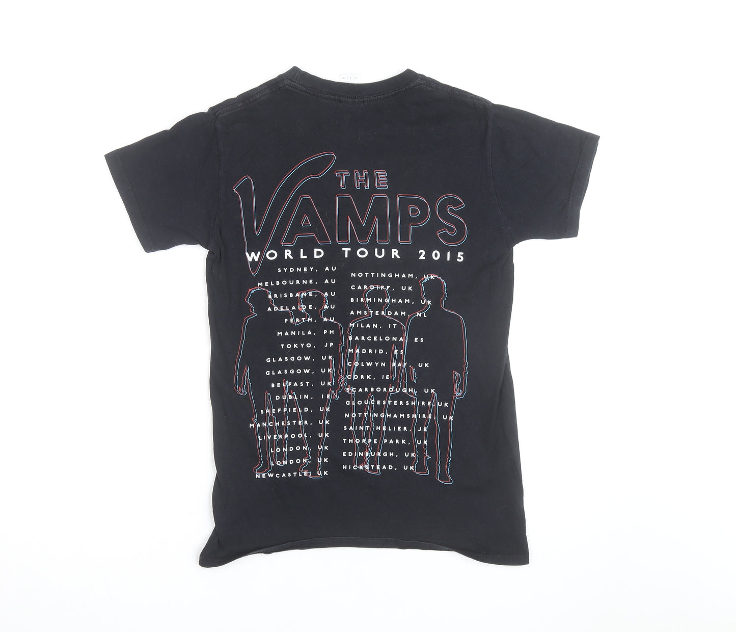 Gildan Men's Black The Vamps World Tour 2015 Band T-Shirt Size S